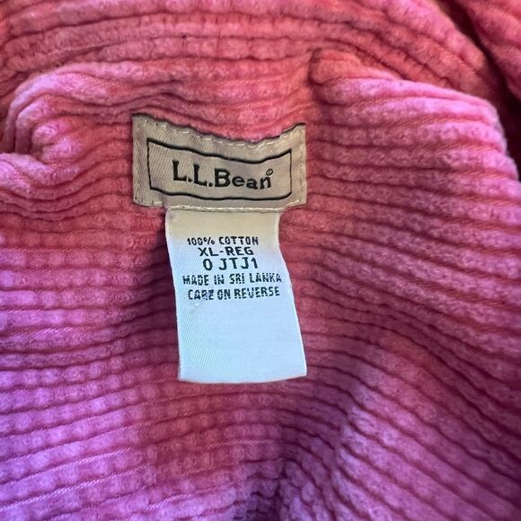 L.L. Bean women’s pink corduroy button down 3/4 sleeve shirt. XL. 100% cotton - Picture 7 of 8